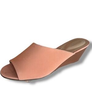 NIB Rockport Total Motion Asymmetric Taylor Slide Wedge Sandal Pink Rose Sz 9M